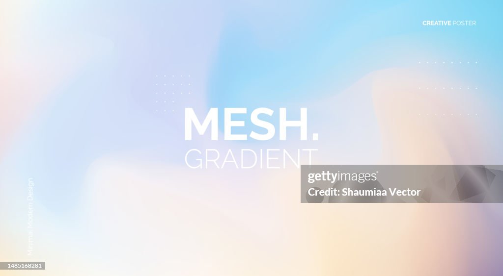 Abstract blurred gradient fluid vector background design wallpaper template with dynamic color, waves, and geometric shape