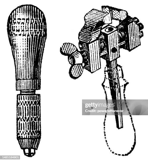 adjustable workbench tool holder by millers falls co. - 19th century - work bench stock illustrations