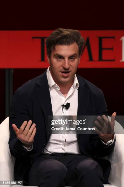 Brian Chesky speaks onstage at the 2023 TIME100 Summit at Jazz at Lincoln Center on April 25, 2023 in New York City.