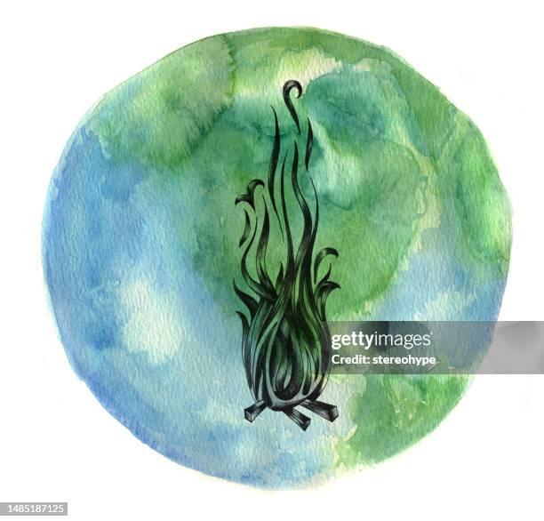 the planetary fire , ancient earth - storyteller stock illustrations