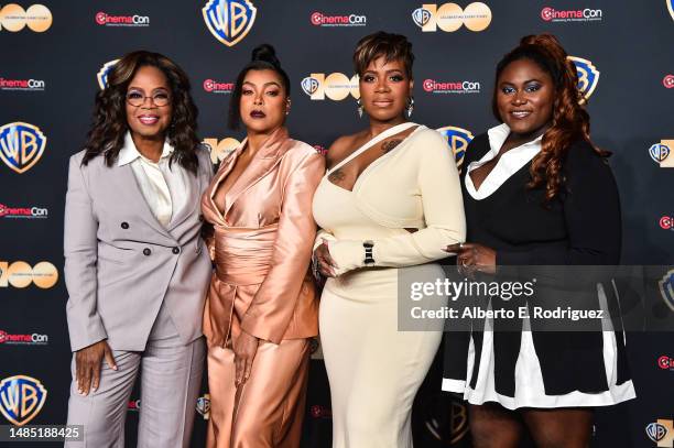 Oprah Winfrey, Taraji P. Henson, Fantasia Barrino and Danielle Brooks attend the State of the Industry and Warner Bros. Pictures Presentation at The...