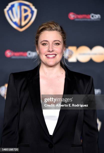 Greta Gerwig attends the State of the Industry and Warner Bros. Pictures Presentation at The Colosseum at Caesars Palace during CinemaCon, the...