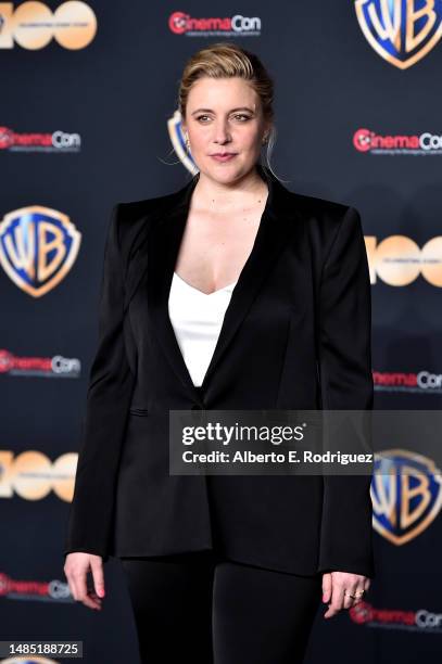 Greta Gerwig attends the State of the Industry and Warner Bros. Pictures Presentation at The Colosseum at Caesars Palace during CinemaCon, the...