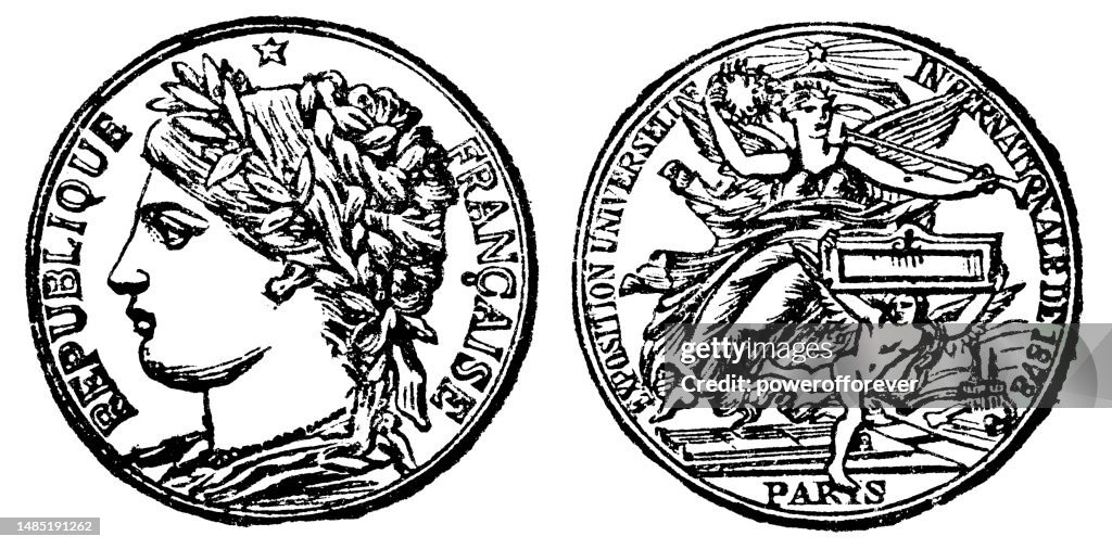 Medalla de oro por Jules-Clement Capellán de la Tercera Feria Mundial de París, Exposición Universal en 1878 - siglo 19