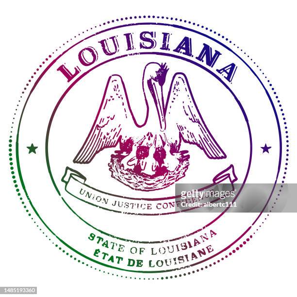 louisiana flag passport style stamp - lake charles louisiana stock illustrations