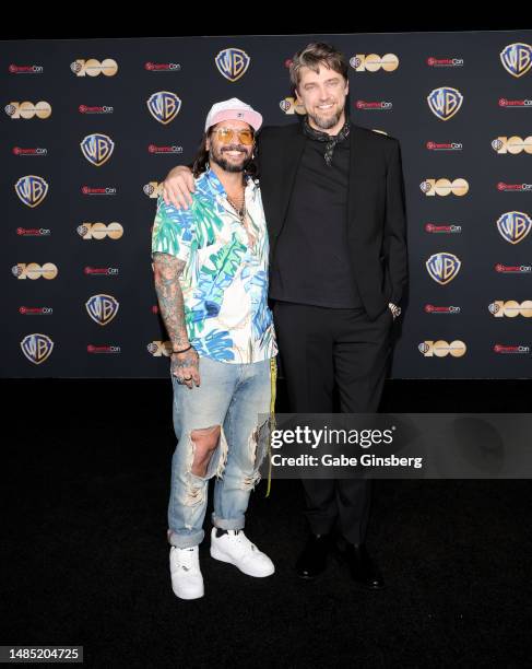 Angel Manuel Soto and Andy Muschietti attend the State of the Industry and Warner Bros. Pictures presentation at The Colosseum at Caesars Palace...