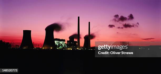 coal-fired power station. - coal fired power station stock pictures, royalty-free photos & images