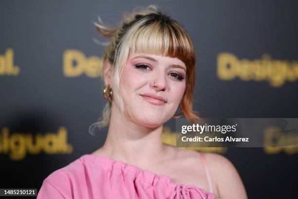 Alba Reche attends the Desigual X Nathy Peluso new collection at the Eslava Theater on April 25, 2023 in Madrid, Spain.