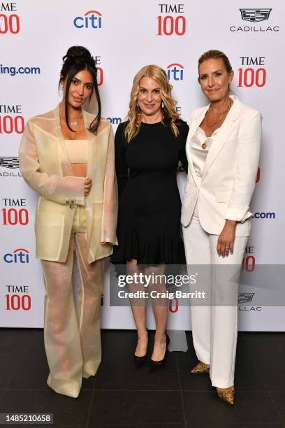 Kim Kardashian, Jess Sibley and Poppy Harlow attend the 2023 TIME100 Summit at Jazz at Lincoln Center on April 25, 2023 in New York City.