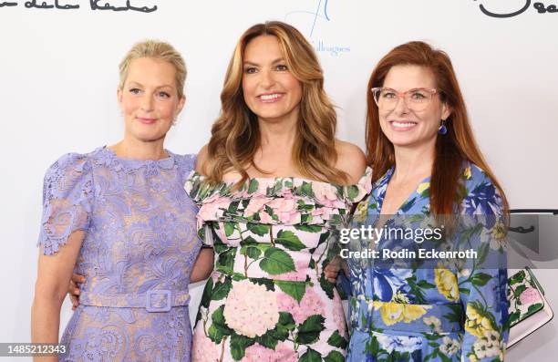 Alexandra Wentworth, Mariska Hargitay, and Debra Messing attend the 33rd annual Colleagues Spring Luncheon and Oscar De La Renta fashion show at The...