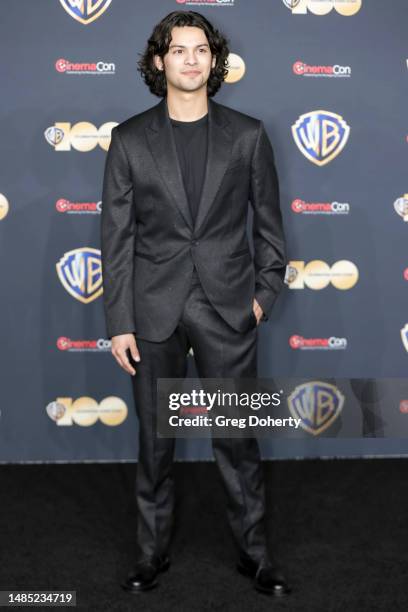 Xolo Mariduena attends the red carpet promoting the upcoming film "Blue Beetle" at the Warner Bros. Pictures Studio presentation during CinemaCon,...