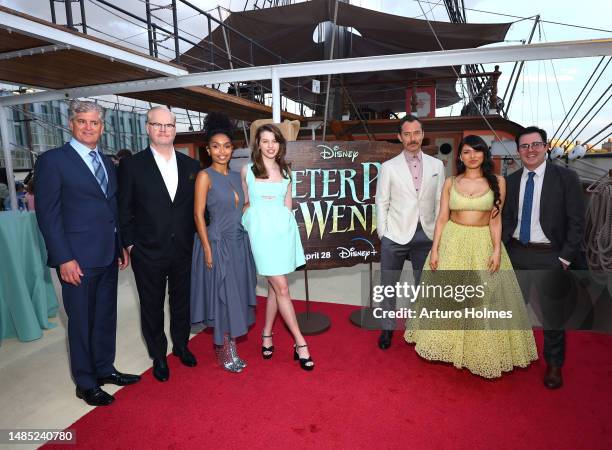 Jim Whitaker, Jim Gaffigan, Yara Shahidi, Ever Anderson, Jude Law, Alyssa Wapanatahk and Adam Borba attend the "Peter Pan & Wendy" Special Screening...