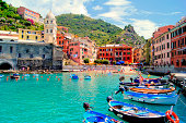 Colorful harbor, Vernazza, Cinque Terre, Italy