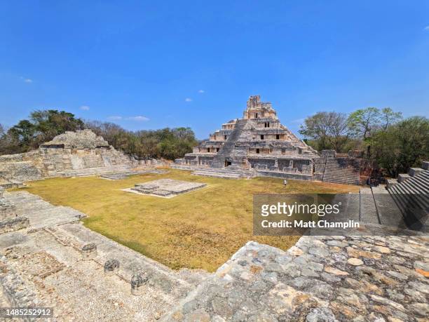 panoramic of mayan ruins of edzna - campeche stock pictures, royalty-free photos & images