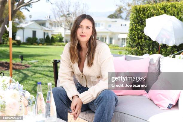 Maria Sharapova attends the newly launched evian x Balmain pop-up at the Rosewood Miramar Beach on April 25, 2023 in Montecito, California.