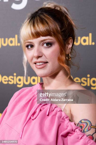 Alba Reche attends the Desigual X Nathy Peluso collection presentation at Teatro Eslava on April 25, 2023 in Madrid, Spain.