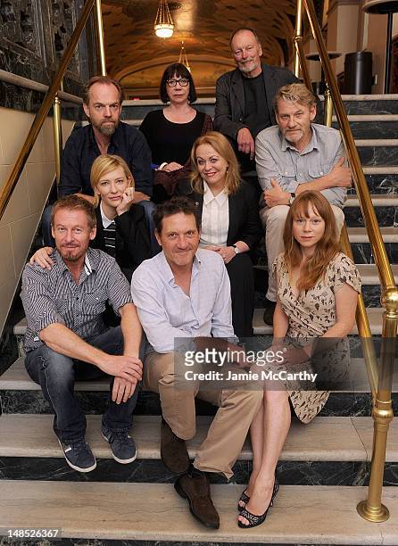 Actors Hugo Weaving, Sandy Gore, John Bell, Cate Blanchett, Jacki Weaver, Anthony Phelan, Richard Roxburgh, Andrew Tighe and Hayley McElhinney pose...