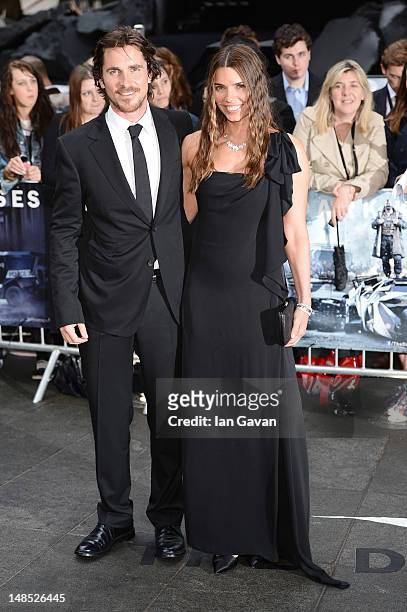 Actor Christian Bale and wife Sandra Bale attend European premiere of "The Dark Knight Rises" at Odeon Leicester Square on July 18, 2012 in London,...