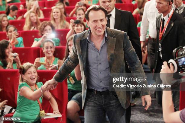 Actor Nicolas Cage attends 2012 Giffoni Film Festival press conference on July 18, 2012 in Giffoni Valle Piana, Italy.