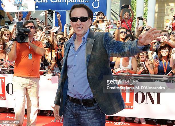 Actor Nicolas Cage attends 2012 Giffoni Film Festival Red Carpet on July 18, 2012 in Giffoni Valle Piana, Italy.