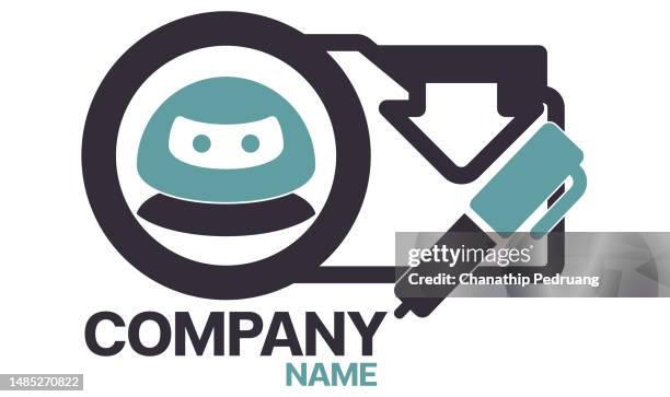 artificial intelligence logo icon. vector illustration. subject icons, robot, business - artificial intelligence robot face stock illustrations