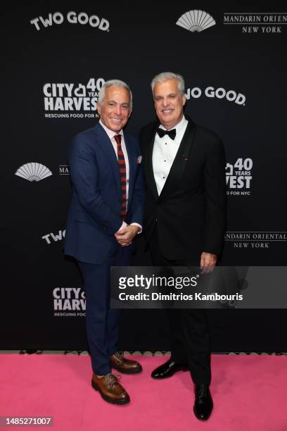 Geoffrey Zakarian and Eric Ripert attend as City Harvest Presents The 40th Anniversary Gala: House Of Harvest at Cipriani 42nd Street on April 25,...
