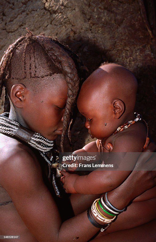 Girl and baby of Himba tribe.