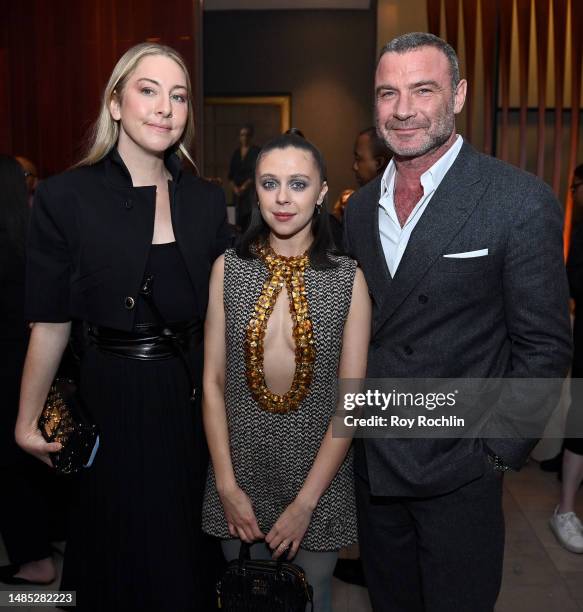 Este Haim, Bel Powley and Liev Schreiber attend the National Geographic, Disney+, and Hulu Premiere of “A Small Light” at Alice Tully Hall on April...