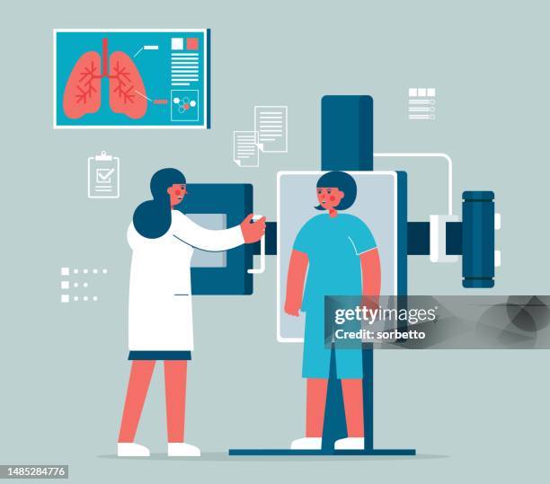 stockillustraties, clipart, cartoons en iconen met hospital radiology - mri scan - mri scan medische scan