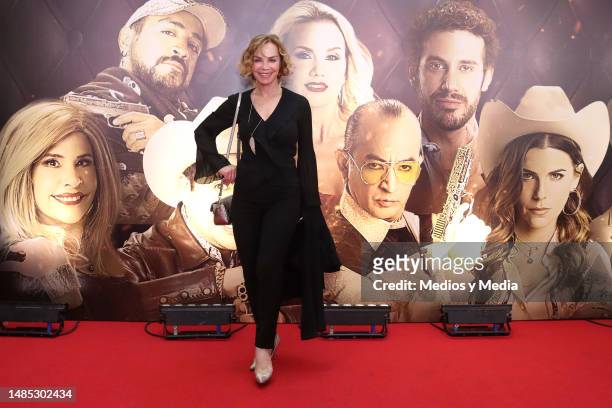 Gabriela Goldsmith poses for photos at the film premiere of 'El Junior' at Cinepolis Plaza Carso on April 25, 2023 in Mexico City, Mexico.