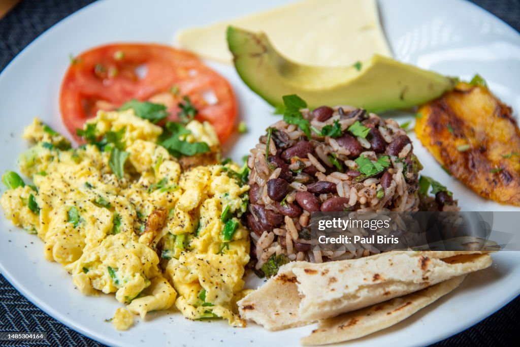 Typical food in Costa Rica , breakfast Gallo Pinto