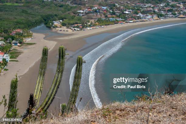 beautiful beach on the pacific coast of nicaragua. san juan del sur, nicaragua, central america - san juan del sur stock pictures, royalty-free photos & images