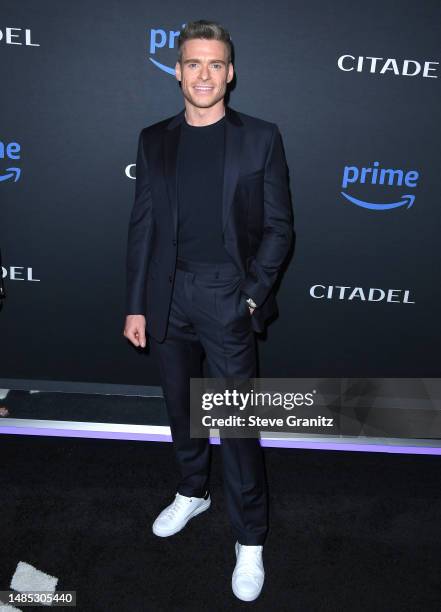 Richard Madden arrives at the Los Angeles Red Carpet And Fan Screening For Prime Video's "Citadel" on April 25, 2023 in Los Angeles, California.