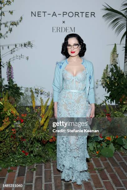 Dita Von Teese attends as Net-A-Porter and Erdem Host an Intimate Poolside Dinner at Chateau Marmont to Celebrate Exclusive Vacation Collection on...