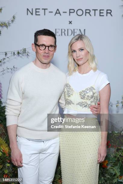 Erdem Moralıoğlu and January Jones attend as Net-A-Porter and Erdem Host an Intimate Poolside Dinner at Chateau Marmont to Celebrate Exclusive...