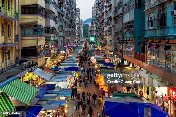 night market - hong kong street food stock pictures, royalty-free photos & images