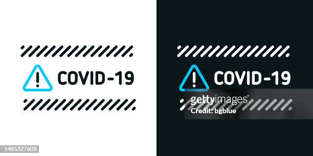 coronavirus warning strip. bicolor line icon on black or white background - editable stroke - cordon tape stock illustrations