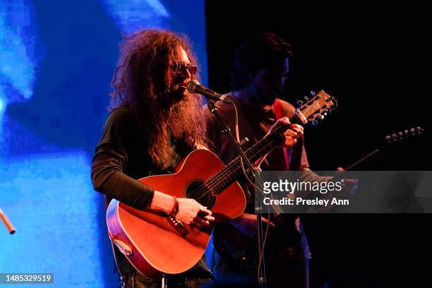 Kirk Hellie performs at the Art Of Elysium and LaunchLeft Present The LA Screening Of FRAGMENTS OF PARADISE @showroomdtla on April 25, 2023 in Los...