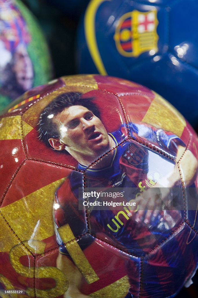 FC Barcelona superstar Lionel Messi soccer ball.