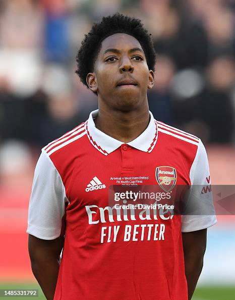 Myles Ridder Myles Lewis-Skelly of Arsenal lines up before the FA Youth Cup Final ...