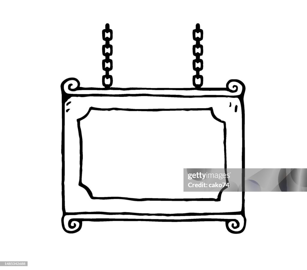 Metal Sign Board With Chains High-Res Vector Graphic - Getty Images