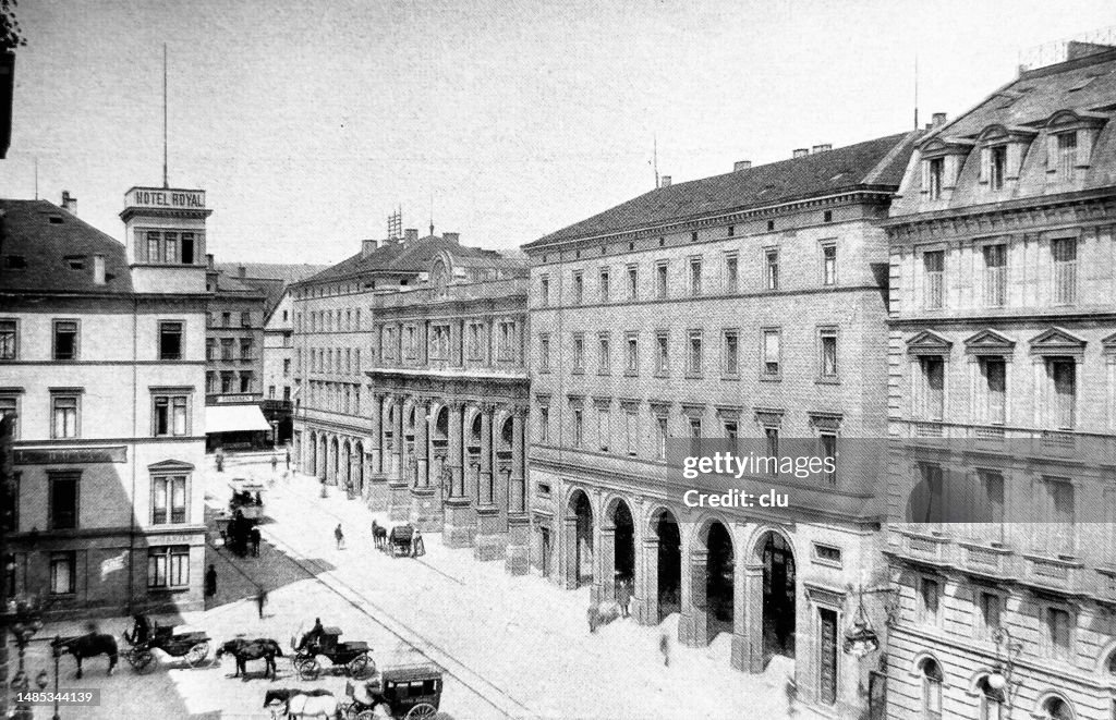 Stuttgart old railway station, 1893