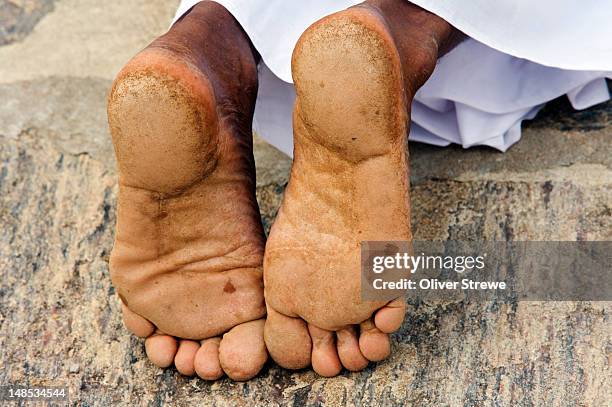 pilgram's feet at thuparama dagoba. - foot worship 個照片及圖片檔