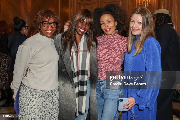 Brenda Emmanus, June Sarpong, Emma Dabiri and Nik Wild attend the announcement event to celebrate "The Claridge's Royal Academy Schools Art Prize"...