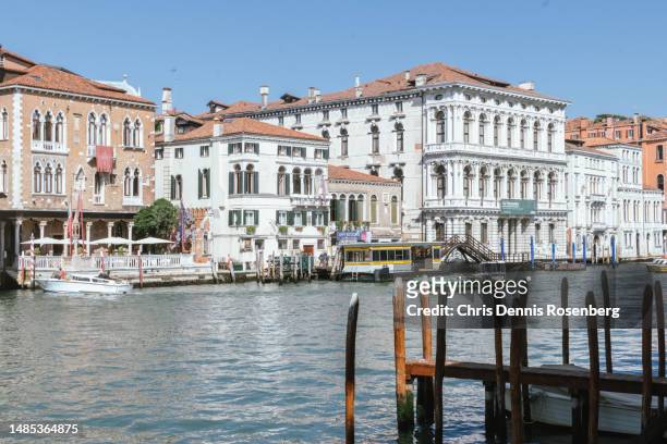 a view of the grand canal in venice, italy. - vaporetto stock pictures, royalty-free photos & images