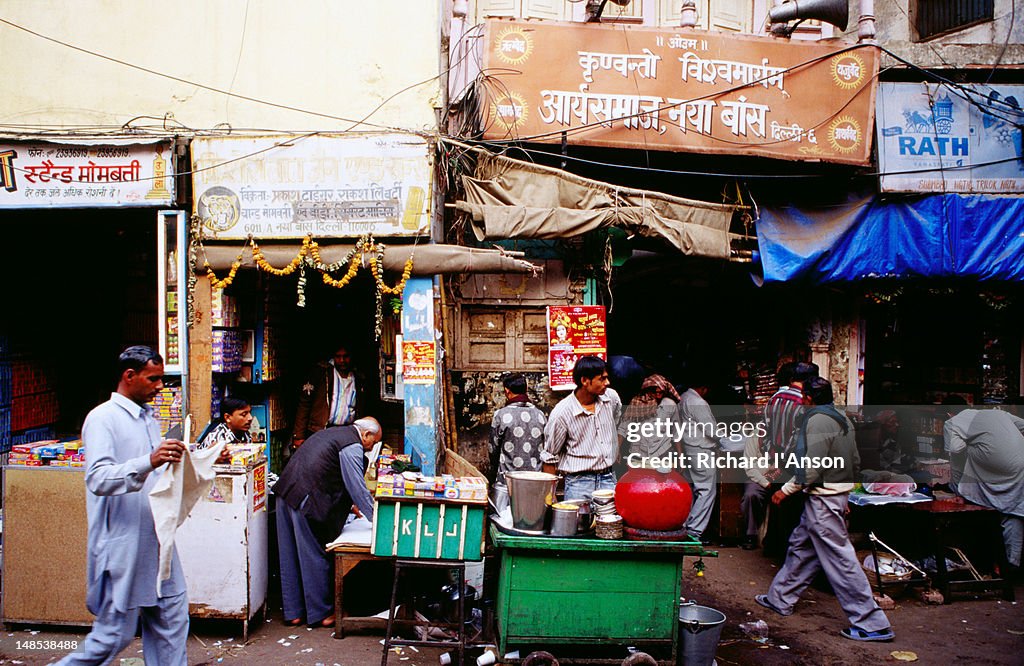 Shops in Khari Baoli or Spice Market, Old  Delhi.