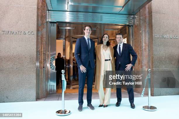 Alexandre Arnault, Gal Gadot, and Anthony Ledru cut the ribbon celebrating the reopening of Tiffany & Co's "The Landmark" at 5th Avenue and West 57th...