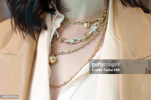 Gal Gadot attends the ribbon cutting celebrating the reopening of Tiffany & Co's "The Landmark" at 5th Avenue and West 57th Street on April 26, 2023...