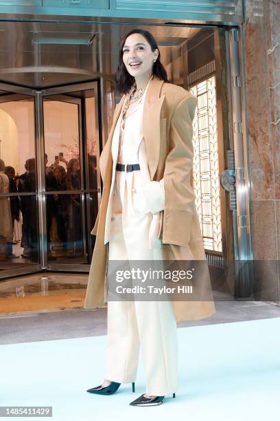 Gal Gadot attends the ribbon cutting celebrating the reopening of Tiffany & Co's "The Landmark" at 5th Avenue and West 57th Street on April 26, 2023...