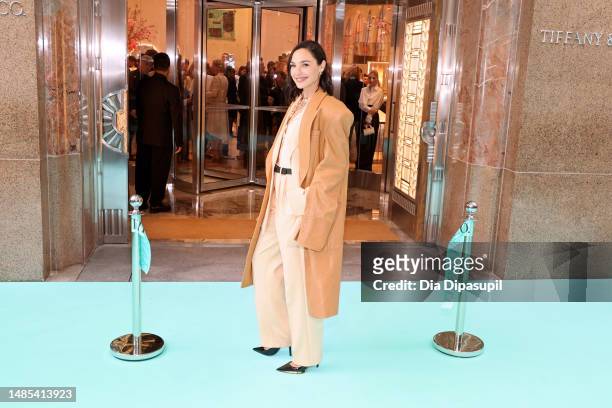 Global Brand Ambassador, Gal Gadot attends Tiffany & Co's The Landmark Ribbon Cutting Ceremony on April 26, 2023 in New York City.